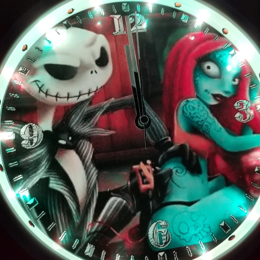 Jack n jill tattoo led lights clock